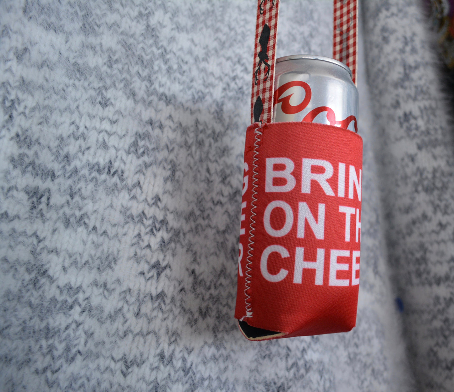 Can cooler Necklace, Ugly Christmas Sweater accessory, drink holder, beer cooler, version of, beer holder, prize for ugly sweater contest