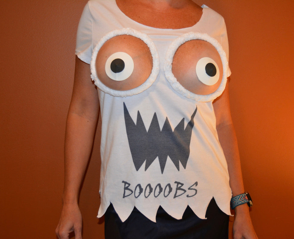 Booooooobs, Sexy halloween costume, ghost, made for your breasts NOT INSERTS, funny, see details, boob hole, breast, cut out, multi size
