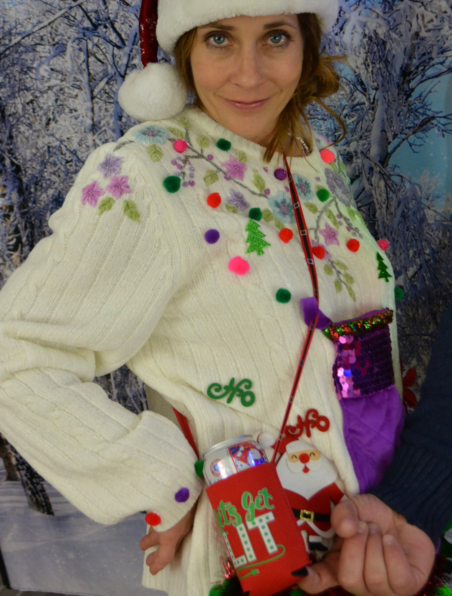 Can cooler Necklace, Ugly Christmas Sweater accessory, drink holder, beer cooler, version of, beer holder, prize for ugly sweater contest