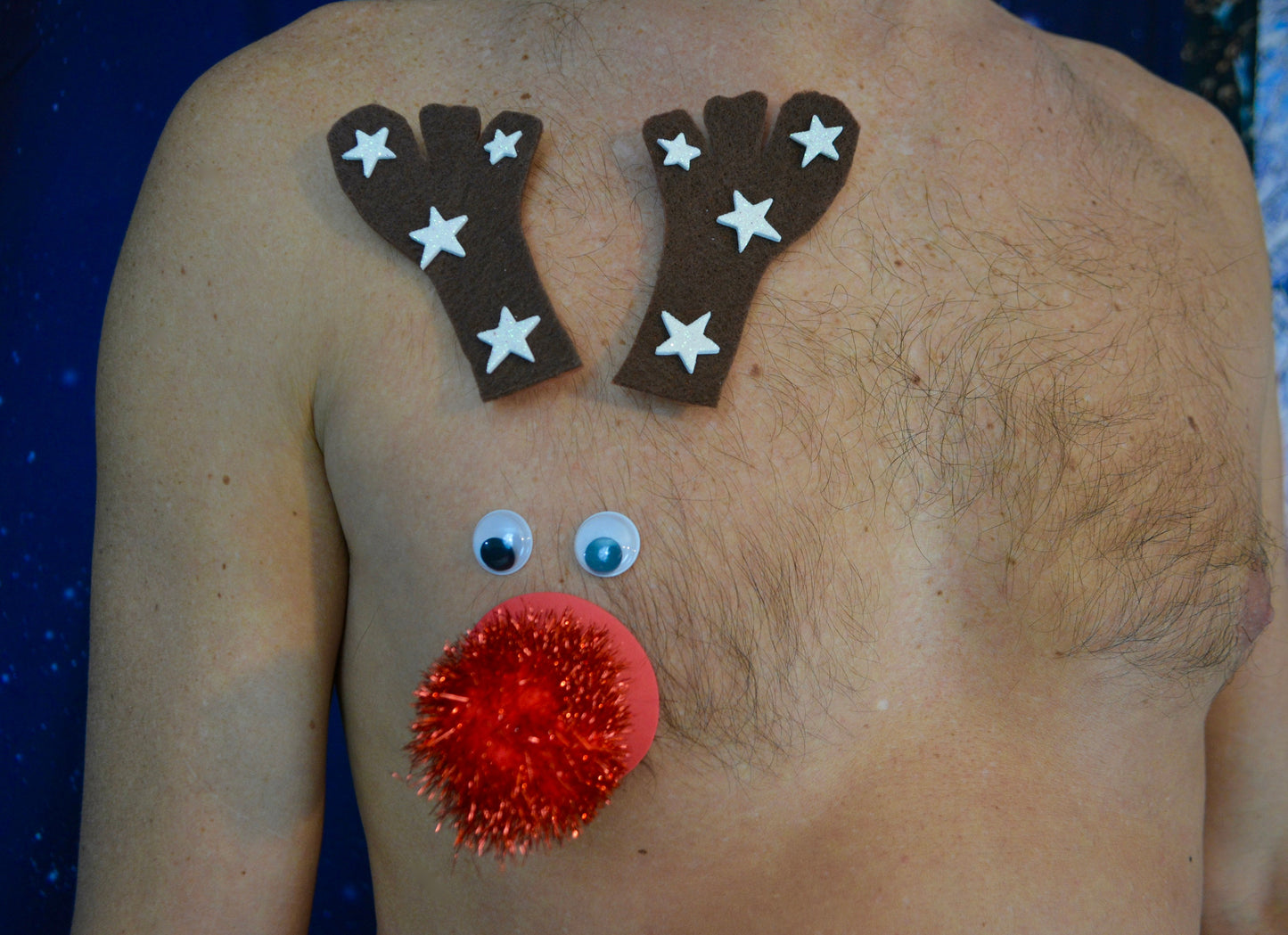 Sexy Ugly Christmas Sweater Pastie, Reindeer boob, Rudolf, women or men, Burlesque, Reindeer, pasties, shirt not included, breast, boob