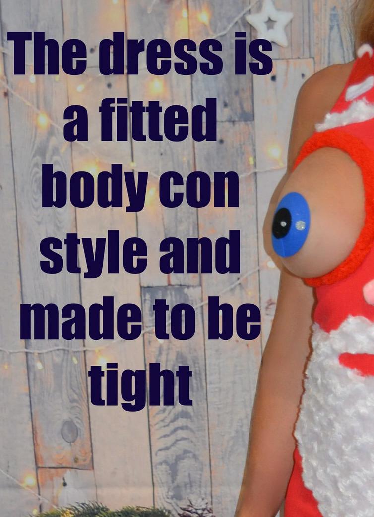 Santa face, sexy ugly Christmas Sweater, bug eyed santa, Made for your bare breasts, boob eyes, see details, breast, dress, multi versions