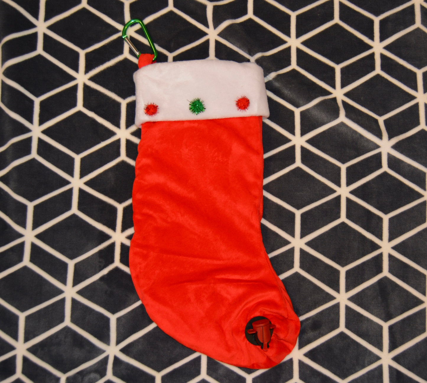 Wine holder stocking, wine flask, hidden, drink holder, stocking, ugly Christmas sweater party, prize for an ugly sweater contest winner