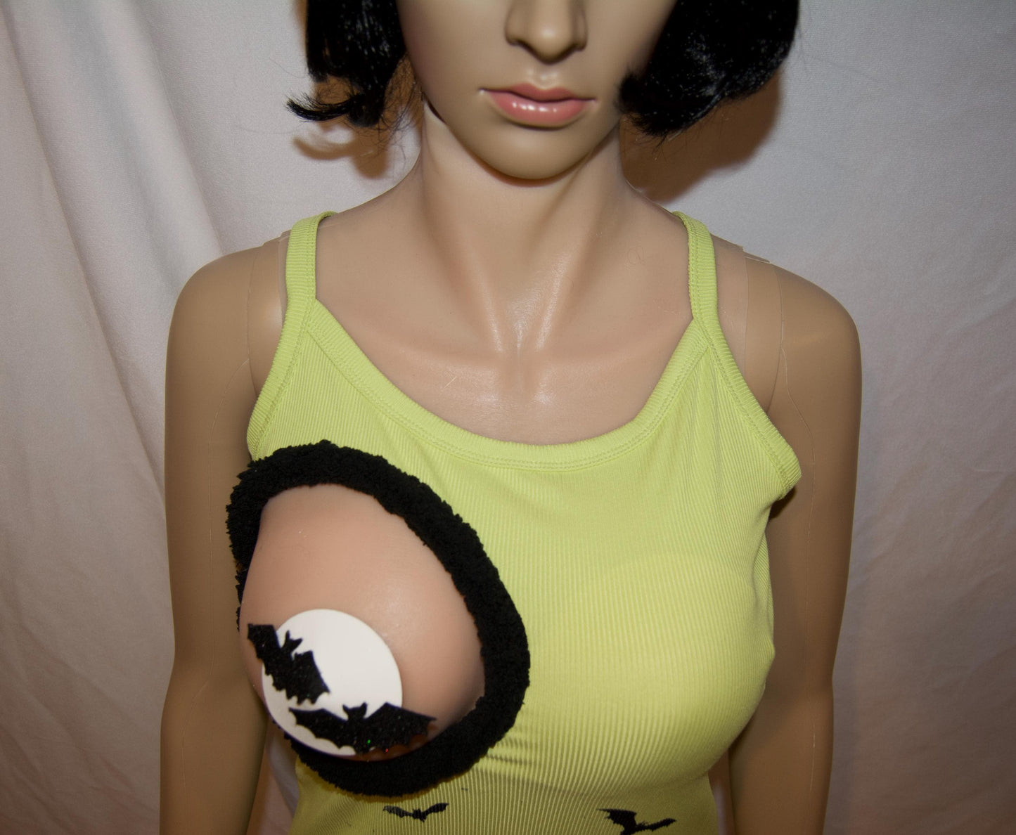 Sexy halloween costume, top only, made for your breasts NOT INSERTS,  see details, boob hole, cut out, witches, boob out, bats, tank top