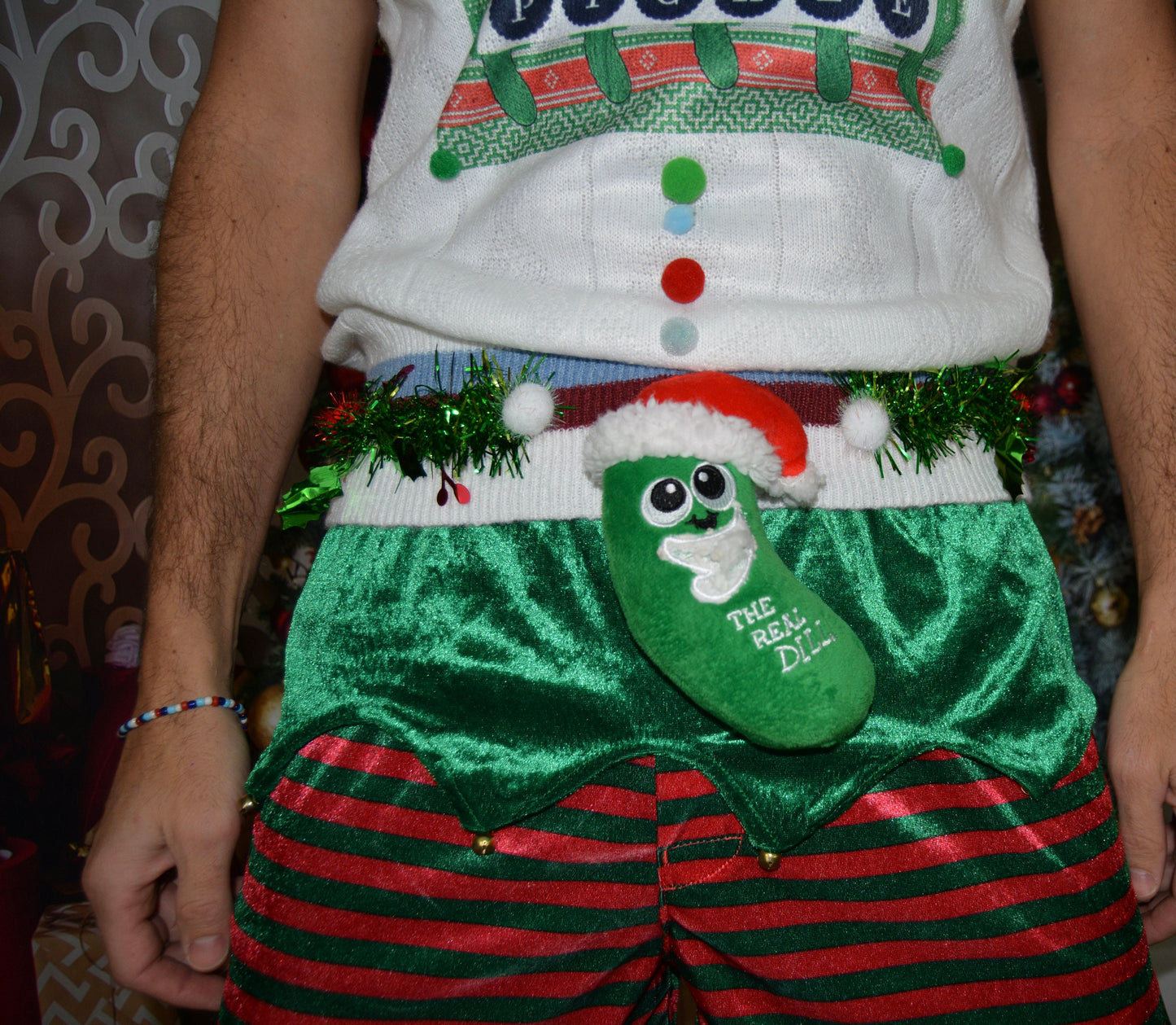 Ugly Christmas sweater men, vest, Tickle my pickle, large and 2x men, Christmas pickle, party sweater, naughty, funny, dirty, contest winner