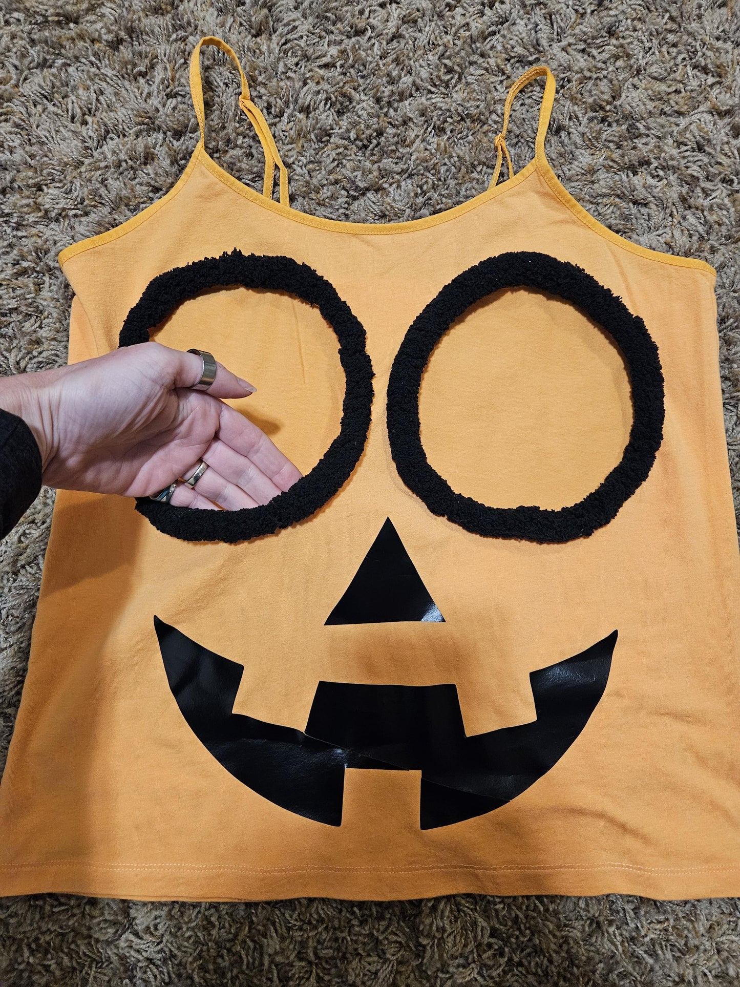 Sexy halloween costume, tank top only, made for your breasts NOT INSERTS, pumpkin, see details, boob hole, breast, cut out, jack o lantern