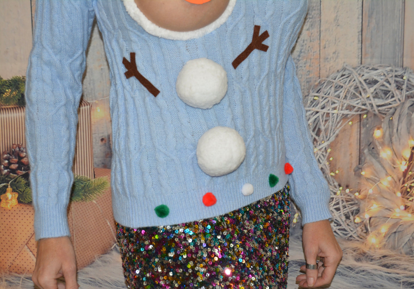 Sexy Ugly Christmas Sweater, snowman boobs