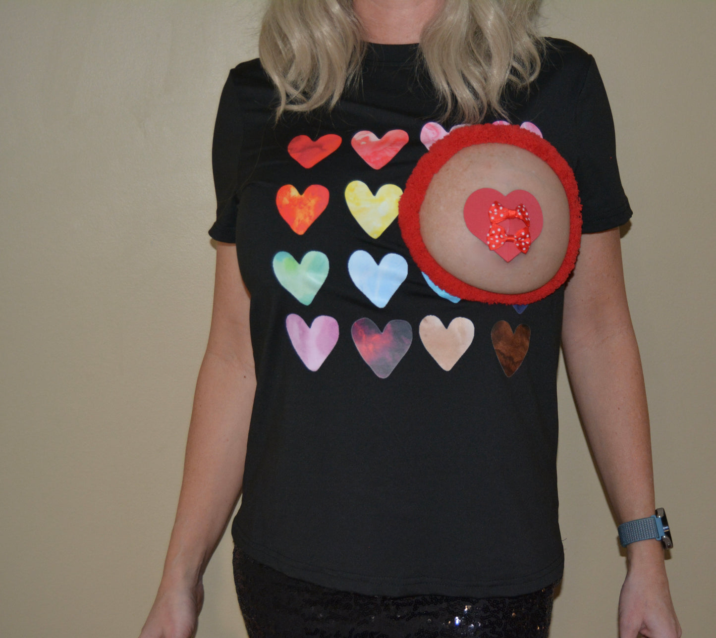 Sexy Valentines day shirt, Made For BARE BREAST, boob out, heart pastie, women's, boob, breast, t-shirt, pastie, heart, boob cut out