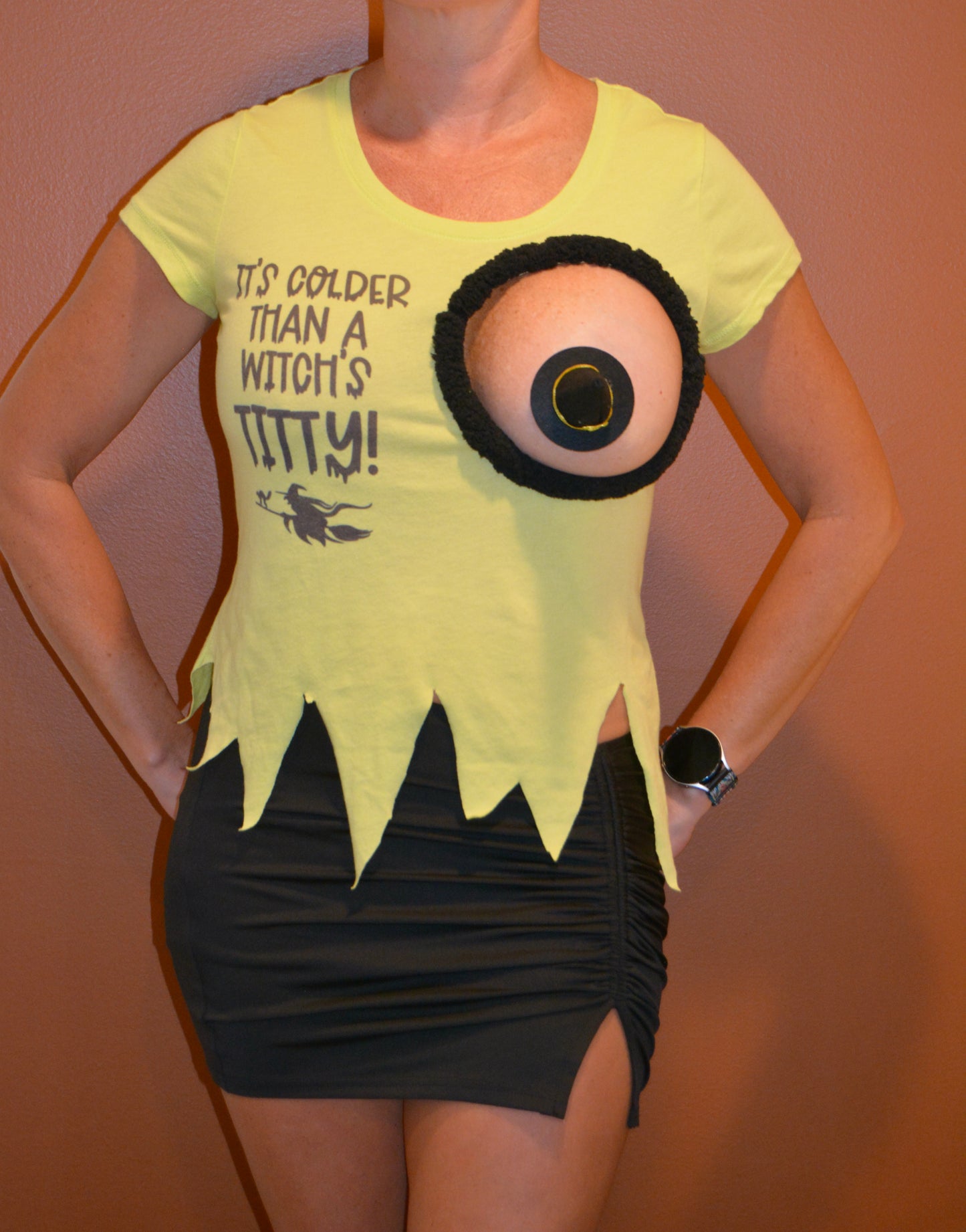 It's colder than a witches titty! Sexy halloween costume, top only, made for your breasts NOT INSERTS,  see details, boob hole, cut out