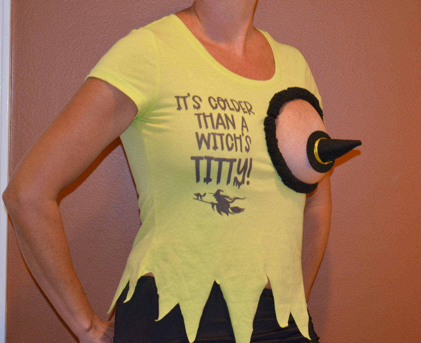 It's colder than a witches titty! Sexy halloween costume, top only, made for your breasts NOT INSERTS,  see details, boob hole, cut out
