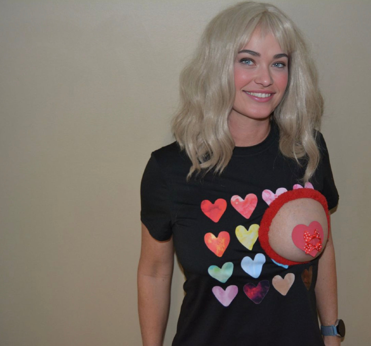 Sexy Valentines day shirt, Made For BARE BREAST, boob out, heart pastie, women's, boob, breast, t-shirt, pastie, heart, boob cut out