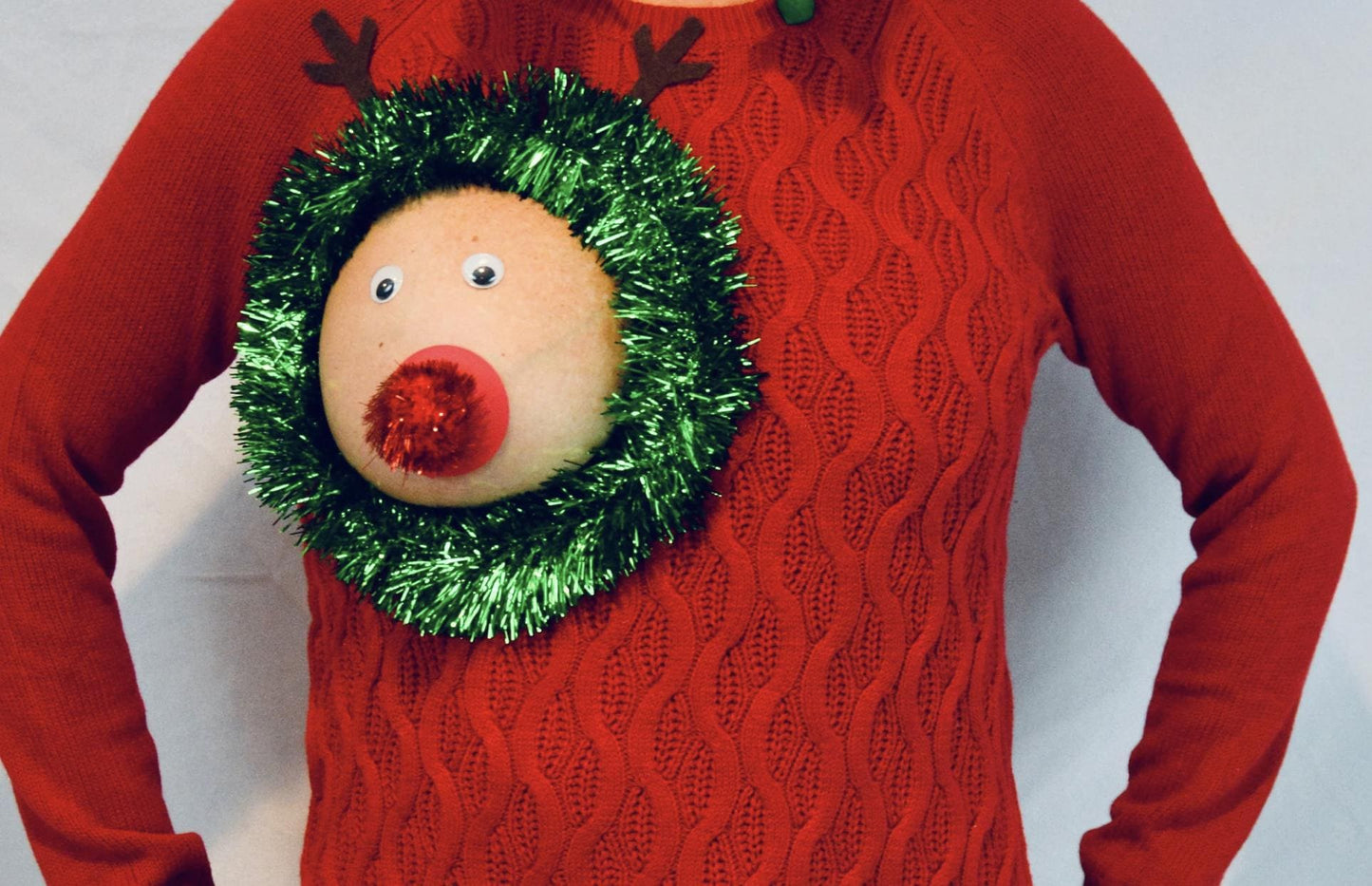 Sexy Ugly Christmas Sweater, reindeer boob, it is NOT A PLASTIC boob, cut out, see details, boob, breast, jumper, reindeer boob, multi versions