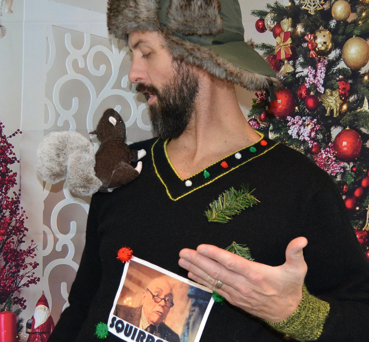 Multi size, Ugly Christmas Sweater vest, squirrel, Christmas vacation, men's, clark griswold, funny, unique, couples ugly christmas sweater