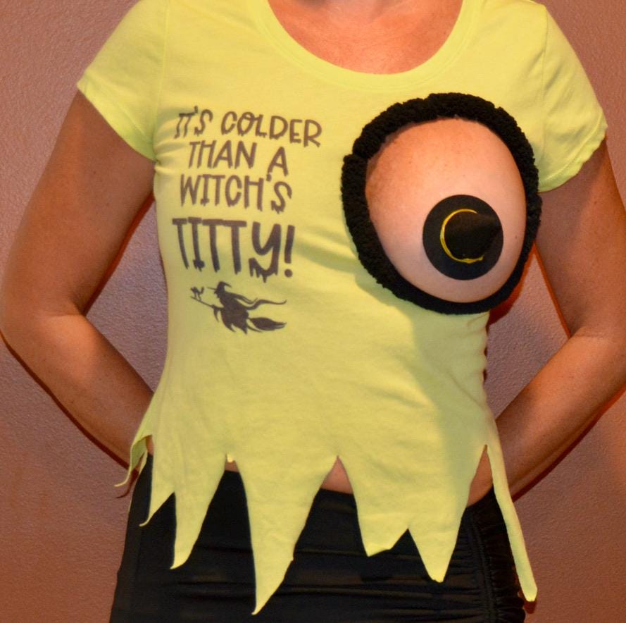 It's colder than a witches titty! Sexy halloween costume, top only, made for your breasts NOT INSERTS,  see details, boob hole, cut out