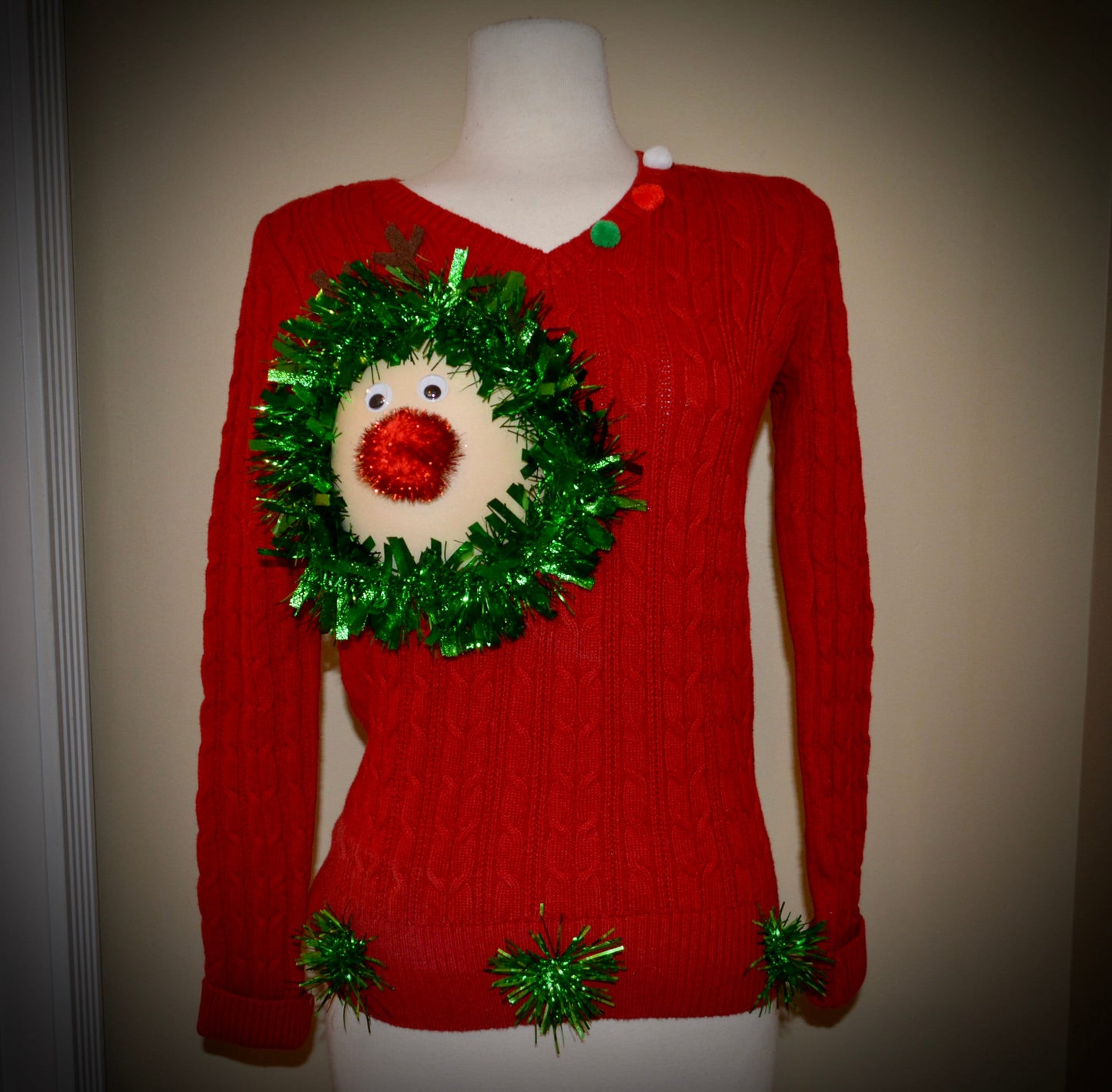 Ugly Christmas Sweater, fake boob, reindeer boob, breast, jumper, reindeer breast, merry titmas, contest winner, sexy, version of this