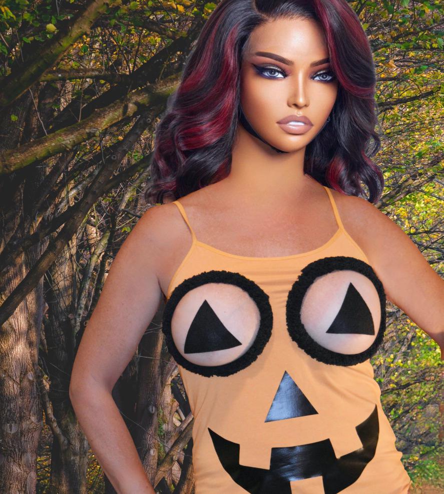 Sexy halloween costume, tank top only, made for your breasts NOT INSERTS, pumpkin, see details, boob hole, breast, cut out, jack o lantern